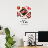 Waterverf van steak food poster (Thuiskantoor)