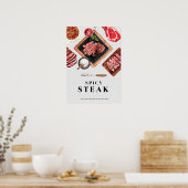 Waterverf van steak food poster (Keuken)