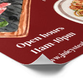 Waterverf van steak food poster (Hoek)