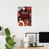 Waterverf van steak food poster (Thuiskantoor)