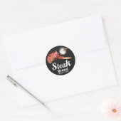 Waterverf van steak food ronde sticker (Envelop)