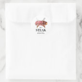 Waterverf van steak food ronde sticker (Tas)