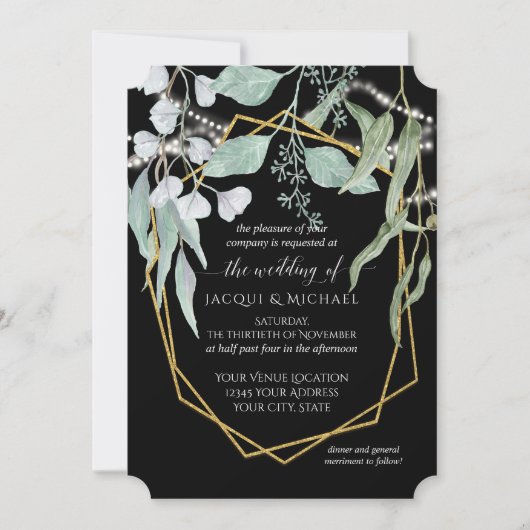 Waterverf van strijklampjes Eucalyptus Geometric W Kaart (Voorkant)