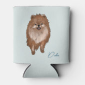 waterverf van tan Pomeranian op koelbox Blikjeskoeler (Voorkant)