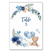 Waterverf van Teddy Bear Blue-ballon Kaart (Voorkant)
