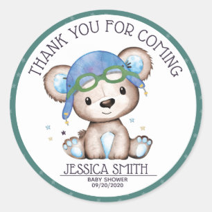 Waterverf van Teddy Bear Ronde Sticker