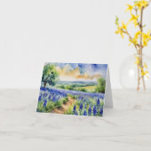 Waterverf van Texas Hill Country Kaart (Gele Bloem)