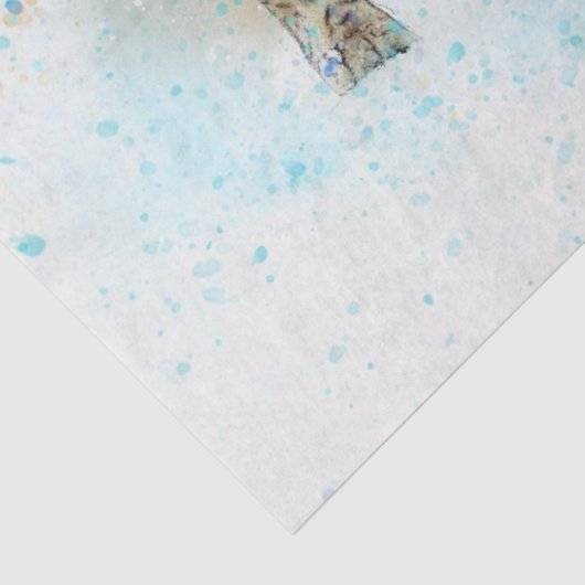 Waterverf van tijgerloopkunst ontkoppelen tissuepapier (Detail)