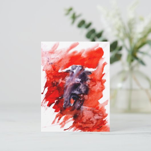 Waterverf van Toro Spaans vechtstier Briefkaart (Staand voorkant)