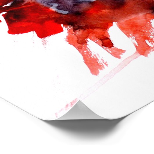 Waterverf van Toro Spaans vechtstier Poster (Hoek)