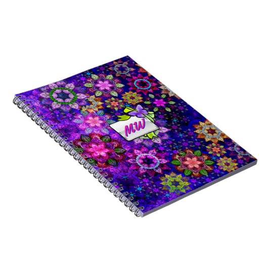 Waterverf van trillende exploding Mandalas monogra Notitieboek (Rechterzijde)