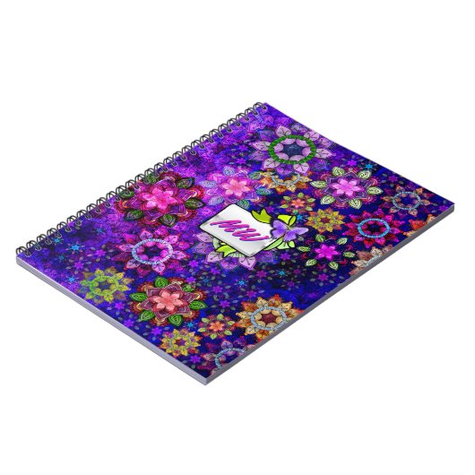 Waterverf van trillende exploding Mandalas monogra Notitieboek (Linkerzijde)