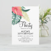 Waterverf van Tropical Anthurium & Monstera Kaart (Staand voorkant)