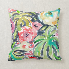 Waterverf van Tropicalia Floral Kussen