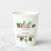 waterverf van tropisch felle geblazen naaldhout  papieren bekers (Achterkant)