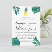 Waterverf van Tropische ananas Luau Kaart (Staand voorkant)