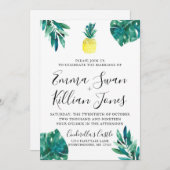 Waterverf van Tropische ananas Luau Kaart (Voorkant / Achterkant)