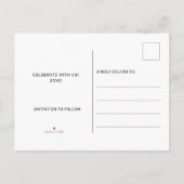 Waterverf van Tropische Beach Wedding Aankondigingskaart (Achterkant)