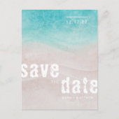 Waterverf van Tropische Beach Wedding Aankondigingskaart (Voorkant)