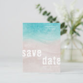 Waterverf van Tropische Beach Wedding Aankondigingskaart (Staand voorkant)