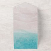 Waterverf van Tropische Beach Wedding All In One Uitnodiging (Buitenkant)