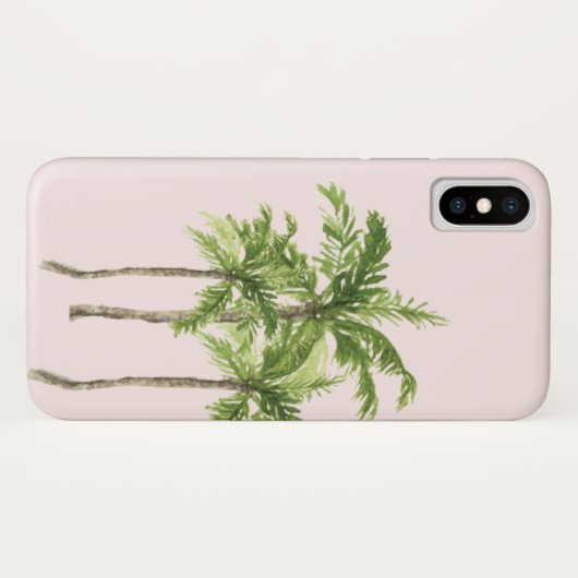 Waterverf van tropische palmbomen op eilanden Case-Mate iPhone case (Achterkant (horizontaal))