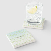 Waterverf van tropische palmbomen stenen onderzetter (Zijkant)