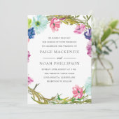 Waterverf van tropische tuinbouw Floral Wedding In Kaart (Staand voorkant)