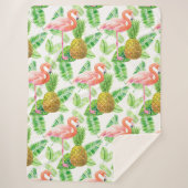 Waterverf van tropische tuinen sherpa deken (Voorkant)