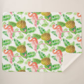 Waterverf van tropische tuinen sherpa deken (Voorkant (horizontaal))