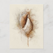 Waterverf van Tropische Zee Shell van kuststrand Briefkaart (Voorkant)