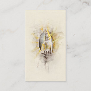 Waterverf van Tropische Zee Shell van kuststrand Visitekaartje