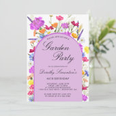 Waterverf van tuinbouwpartij Wilde bloem 40e verja Kaart (Staand voorkant)