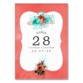 Waterverf van turkooizen en koralen kaart (Voorkant)