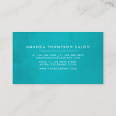 Waterverf van Turquoise en Coral Floral Klantenkaartje (Achterkant)