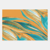 Waterverf van turquoise en roest Herfst met de han Inpakpapier Vel (Voorkant 2)