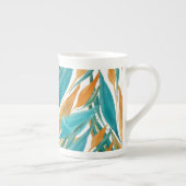 Waterverf van turquoise en roest Herfst met de han Porselein Kop (Rechts)