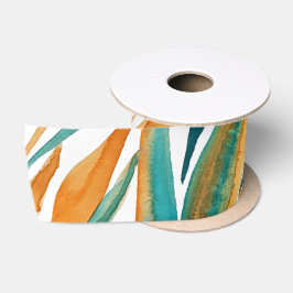 Waterverf van turquoise en roest Herfst met de han Satijnen Lint