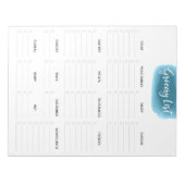 Waterverf van Turquoise op de lijst van grote sche Notitieblok (Voorkant)