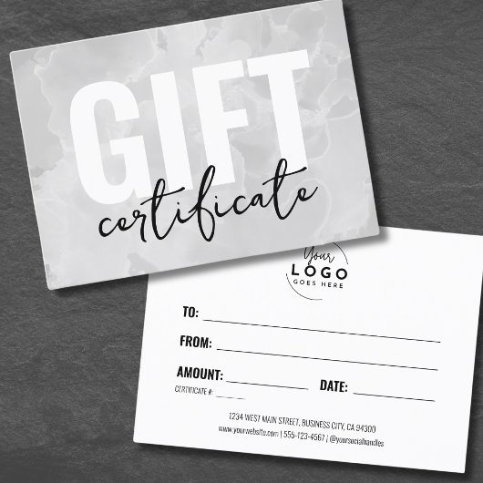 Waterverf van uw Logo Business Cadeaubon Visitekaartje