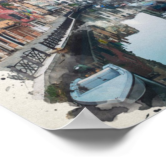 Waterverf van Venetië art. Poster (Hoek)