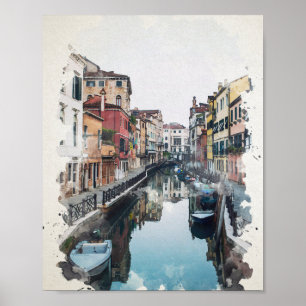 Waterverf van Venetië art. Poster