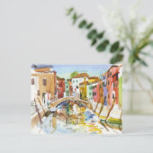 Waterverf van Venetië-brug Briefkaart (Staand voorkant)