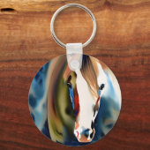 Waterverf van verf-paarden sleutelhanger (Voorkant)