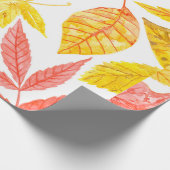 Waterverf van verschillende kleurrijke herfst cadeaupapier (Hoek)