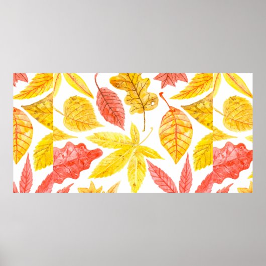 Waterverf van verschillende kleurrijke herfst poster (Voorkant)