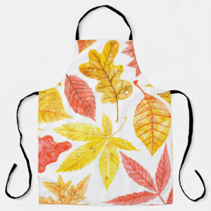 Waterverf van verschillende kleurrijke herfst schort