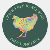 Waterverf van verse eieren Chicken Business Ronde Sticker (Voorkant)