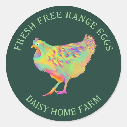 Waterverf van verse eieren Chicken Business Ronde Sticker (Voorkant)
