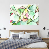 Waterverf van verspreide dromen en inkt op Canvas Afdruk (Insitu (Slaapkamer))